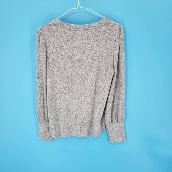 Pink Rose Womens Pullover Sweater Gray Marled Long Sleeve Scoop Neck M - Picture 2 of 8